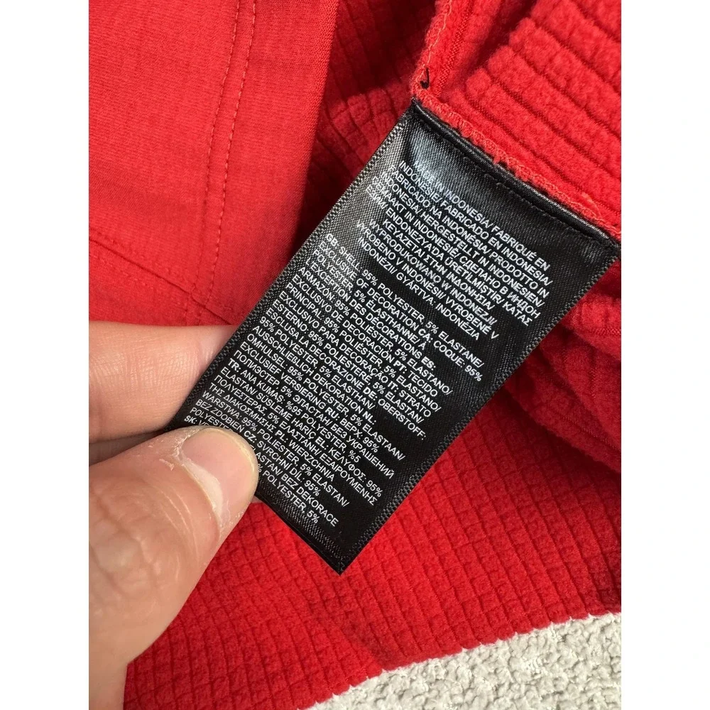 The North Face Pullover Mens‎ Large Red 1/4 Zip Mock Neck Stretch Fleece Hiking